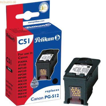 4018474105721 - Pelikan Patrone Canon C51 PG512 black pig remanufactured