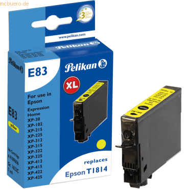 4018474109606 - Tintenpatrone kompatibel mit Epson T1814 yellow Typ E83 4018474109606 - Tintenpatrone kompatibel mit Epson T1814 yellow Typ E83