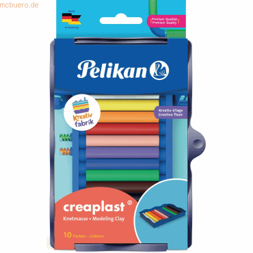 Pelikan Knetmasse Creaplast (Kreafabrik) leeretage + 10 Stange farbig