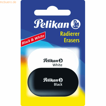 8 x Pelikan Radierer Black and White sortiert Blister Inhalt 2 Stück