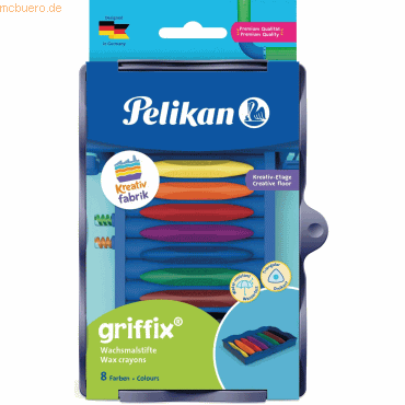 Pelikan Wachsmalstifte griffix Kreativfabrik VE=8 Farben + Leeretage