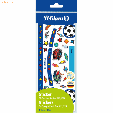 Pelikan Sticker-Etikett Blau / Fussball 1 Blatt