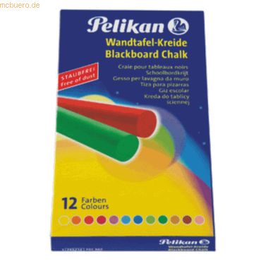 Pelikan Wandtafelkreide 745/12 farbig sortiert VE=12 Stück