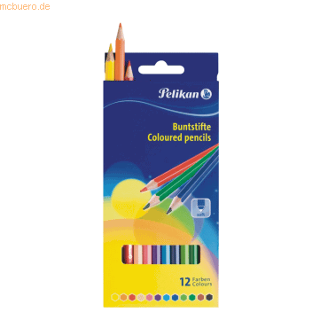 10 x Pelikan Buntstifte Standard dreieckig 12 Farben sortiert