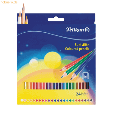5 x Pelikan Buntstifte Standard dreieckig 24 Farben sortiert