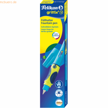 Pelikan Füllhalter griffix neon Fresh Blue Feder A Rechtshänder Faltsc