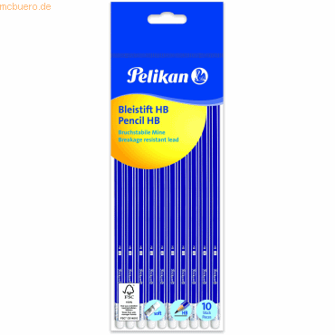 Pelikan Bleistift HB sechskant mit Tipradierer VE=10 Stück