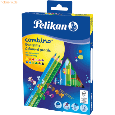 10 x Pelikan Buntstifte Combino dick dreieckig 4mm VE=12 Farben Karton