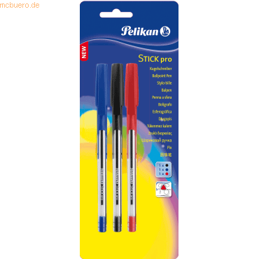 4012700913050 - 10 x Kugelschreiber Stick Pro farbig sortiert Blister Inhalt 3 4012700913050 - 10 x Kugelschreiber Stick Pro farbig sortiert Blister Inhalt 3