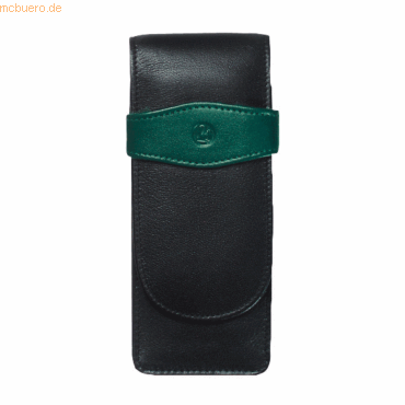 Pelikan Schreibgeräteetui Leder TG 32 schwarz-grün für 3 Schreibgeräte