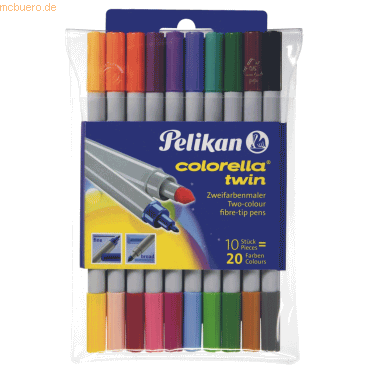 10 x Pelikan Faserschreiber Colorella twin C304 20 Farben