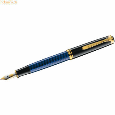 Pelikan Kolbenfüllhalter Souverän M800 Feder F schwarz/blau
