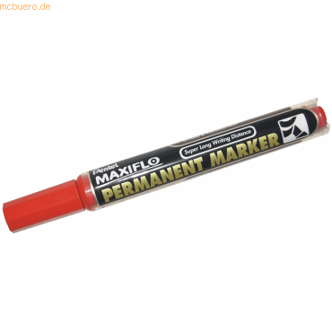 12 x Pentel Permanentmarker Maxiflo 1-3,5mm Keilspitze rot