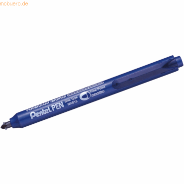 12 x Pentel Permanentmarker mit Druckmechanik Rundspitze 1mm blau