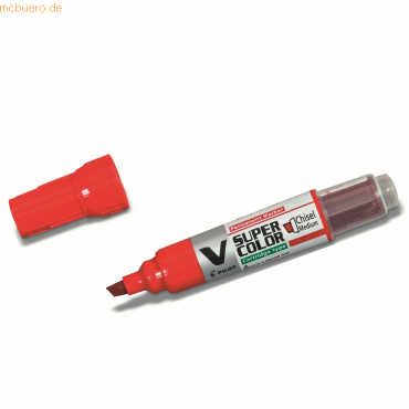 10 x Pilot Multimarker V Super Colour 2,2-5,2 Keilspitze rot