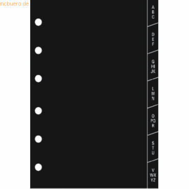 3130630142232 - 5 x Timer PVC Register schwarz 12-teilig 81x126mm