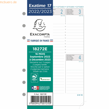 3660942001250 - Timer Einlage 1 Woche  2 Seiten senkrecht 105x172cm 2023