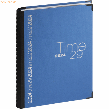 Quo Vadis Bürokalender Time 29 A4 Stoff A4 blau Kalendarium 2025