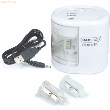 5018505011037 - RAPESCO Elektrischer Doppel-Spitzer PS12-USB weiß