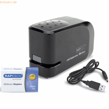 Rapesco Elektroheftgerät 626EL USB/Batterie schwarz