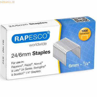 Rapesco Heftklammern 24/6mm VE=1000 Stück