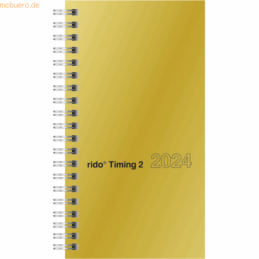 4003273777392 - Wochenkalender Taschenkalender 2024 Modell Timing 2 Glanzkarton-Einband goldfarben