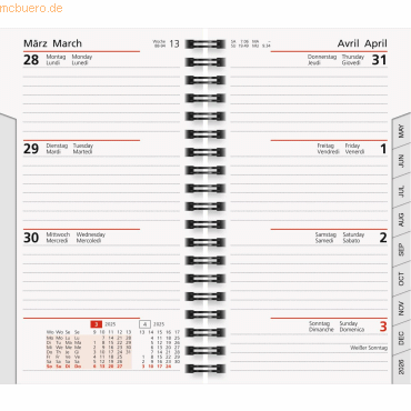 4003273784512 - 3 x Taschenkalender-Ersatzeinlage Modell int 87x153cm 1 Woche 