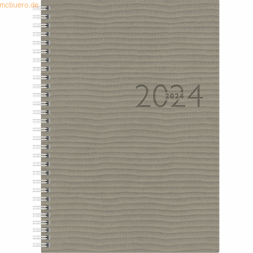 4003273779471 - rido idé 7023036804 Wochenkalender Buchkalender 2024 Modell studioplan int 2 Seiten = 1 Woche Blattgröße 168 x 24 cm Kunstleder-Einband Tejo grau