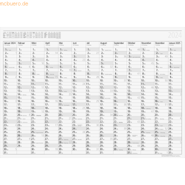 4003273780156 - Jahreskalender abwischbar Wandkalender 2024 Modell young design PLUS