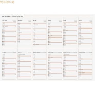 4003273782662 - 5 x Jahresplaner 86x61cm 2024