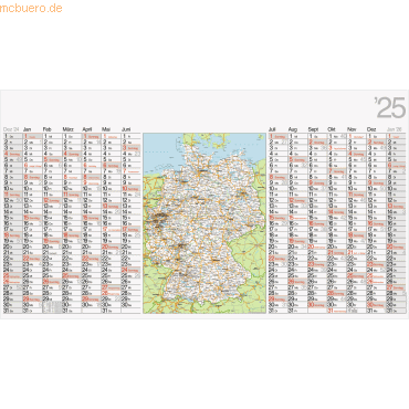 Rido Plakatkalender Deutschland 114x64cm quer 2025