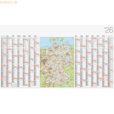4003273792395 - 5 x Plakatkalender Deutschland 114x64cm quer 2026 4003273792395 - 5 x Plakatkalender Deutschland 114x64cm quer 2026