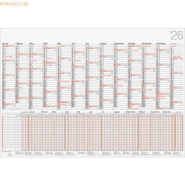 4003273792456 - 5 x Wandkalender Modell Kombi 98x685cm 1 Seite = 13 Monate 2026 4003273792456 - 5 x Wandkalender Modell Kombi 98x685cm 1 Seite = 13 Monate 2026