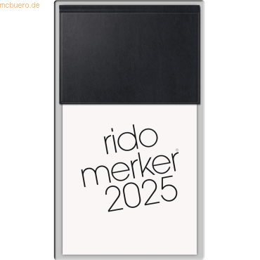 Rido Tischkalender Merker 10,8x20,1cm PP schwarz 2025