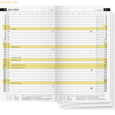 4003273780989 - 10 x Ersatzkalendarium Miniplaner d15 87x153cm 1 Monat 2 Seiten