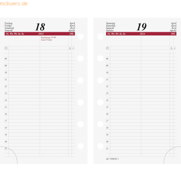4003273781306 - Rido   Ide Kalendereinlage 7067900005 Timing 3 1 Tag   1 Seite 76x127mm (A7) 2025 4003273781306 Rido   Ide