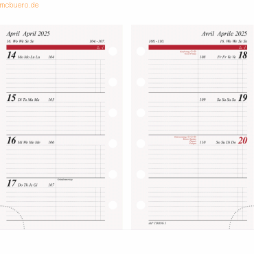 4003273786851 - Wochenkalendarium 1 Woche 2 Seiten 76x127cm 2025