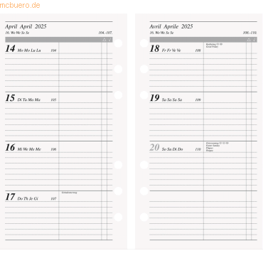 4003273786912 - 10 x Wochenkalendarium 1 Woche 2 Seiten 93x172 cm 2025