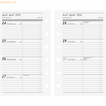 4003273781375 - 10 x Wochenkalendarium 2024 1 Woche 2 Seiten 76x127 cm