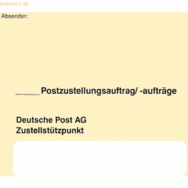 4002871020503 - Briefumschlag für Zusendung an Postamt 1 Packung à 100 Stück 2050 100 235x120mm ohne Fenster mit nassklebend 80g Äußerer Umschl 100 Stück