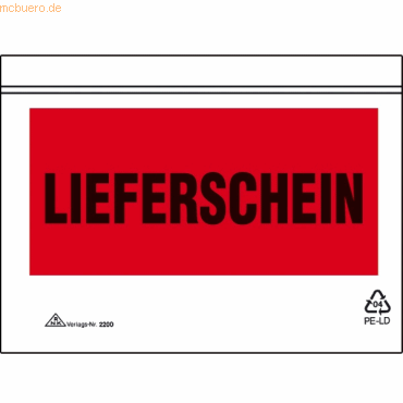 4002871220002 - Lieferscheintaschen 2200 C6 LIEFERSCHEIN selbstklebend  4002871220002 100 Stück