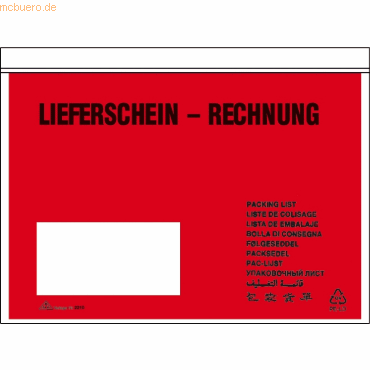 4002871221009 - Lieferscheintaschen 2210 C5 LIEFERSCHEIN - RECHNUNG selbstklebend  4002871221009 100 Stück