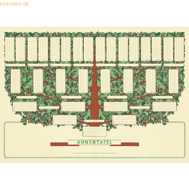4002871280303 - Schmuck-Ahnentafel für 5 Generationen ungefalzt Urkundenpapier A3