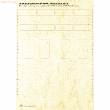 4002871281805 - 5 x Etikettenblätter A4 für Ahnentafel 2808 selbstklebend VE=5 Stü