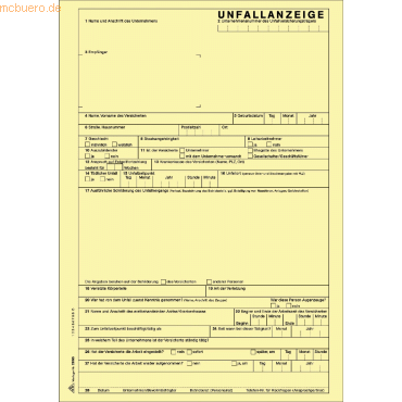 4002871286503 - Unfallanzeige für Arbeits- und Wegeunfälle A4 selbstdurchschreiben