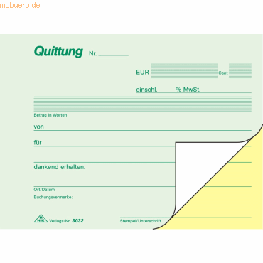 4002871303200 - RNK Quittungsformulare DIN A6 Quer 2x40 Blatt Selbstdurchschreibend 4002871303200 - RNK Quittungsformulare DIN A6 Quer 2x40 Blatt Selbstdurchschreibend