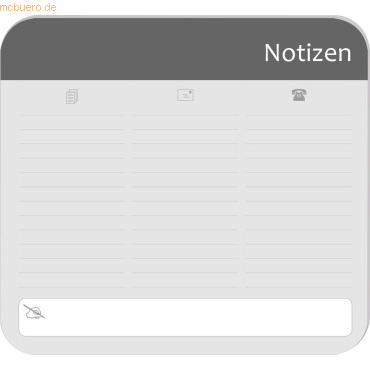 RNK Mousepad-Block 24x22cm 30 Blatt 'Notizen grau'