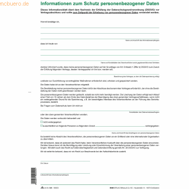 4002871005494 - 10 x Informationsblatt -Informationen zum Schutz personenbezogener