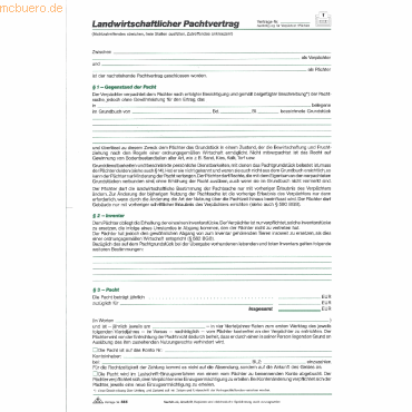 4002871055505 - 10 x Pachtvertrag landwirtschaftlicher Pachtvertrag A4 4 Blatt