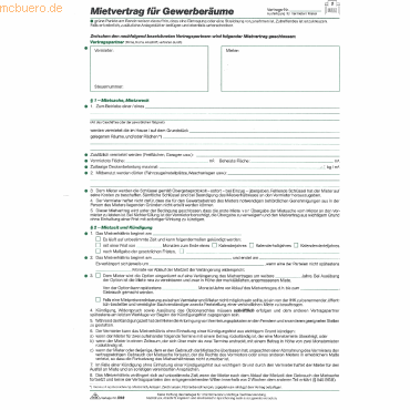 4002871059800 - 50 x Mietvertrag für Gewerberäume A4 3 Blatt